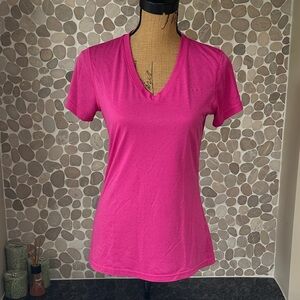 Nike Bright Pink V-Neck Dri-fit Women's Tee